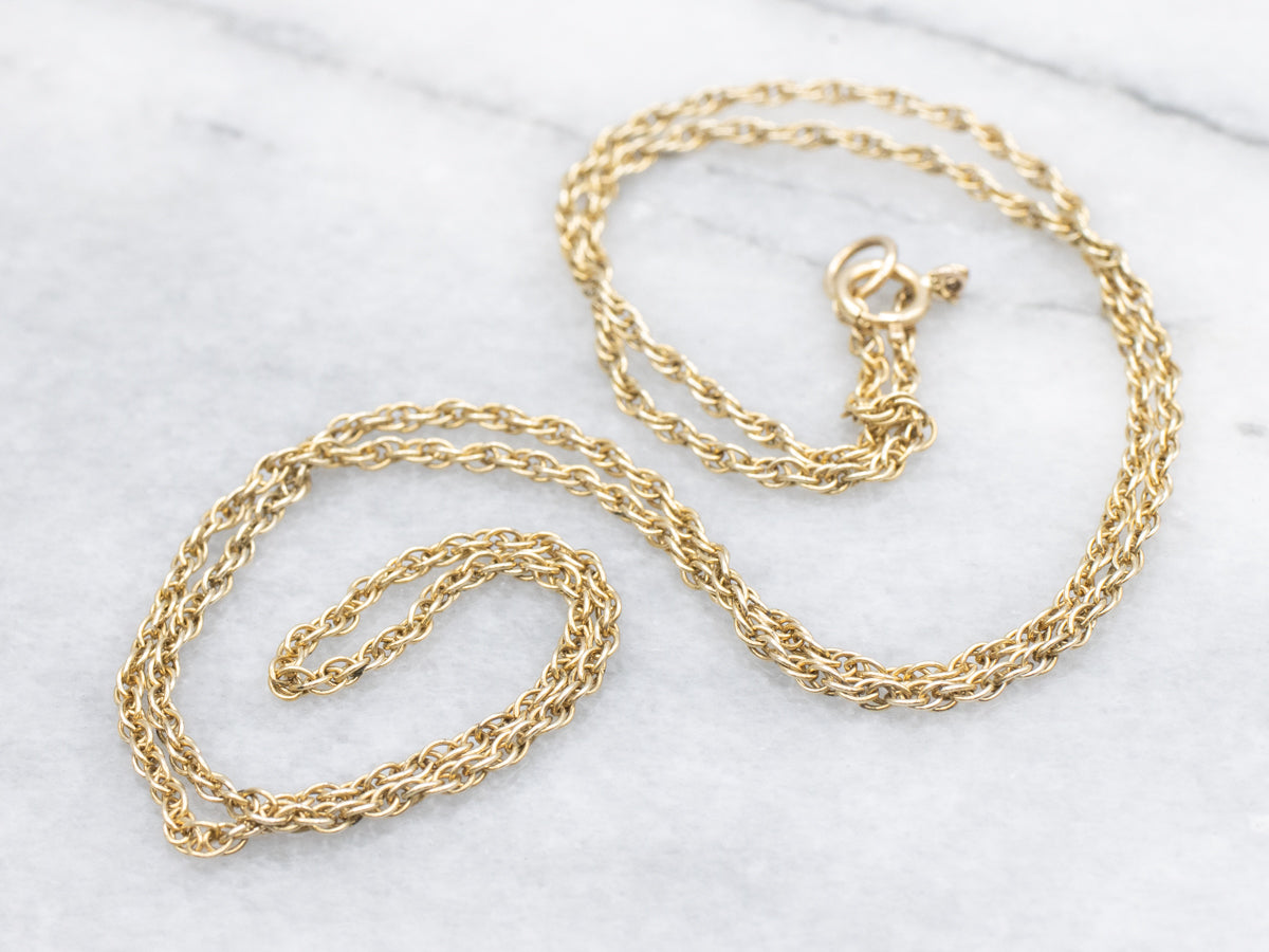 Gold Rope Chain with Spring Ring Clasp