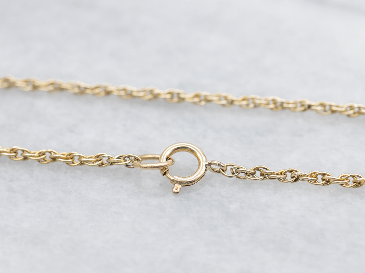 Gold Rope Chain with Spring Ring Clasp