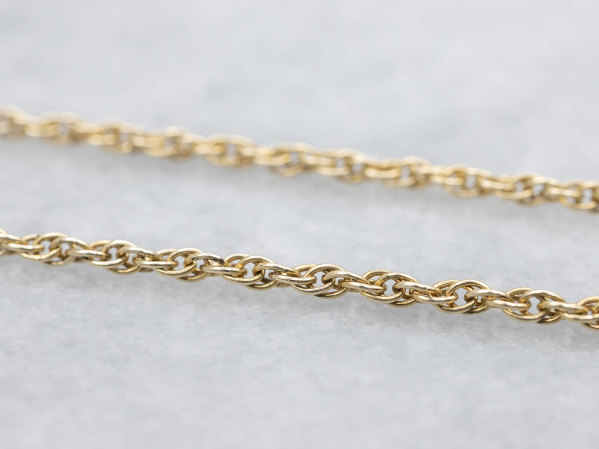 Gold Rope Chain with Spring Ring Clasp