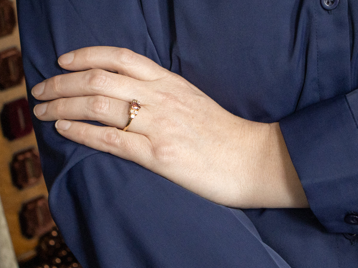 Pear-Cut Pink Tourmaline and Diamond Ring