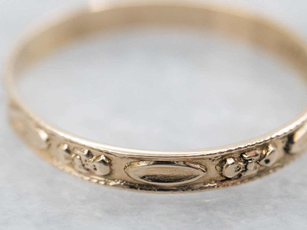 Mini Vintage Gold Forget-Me-Not Pattern Band