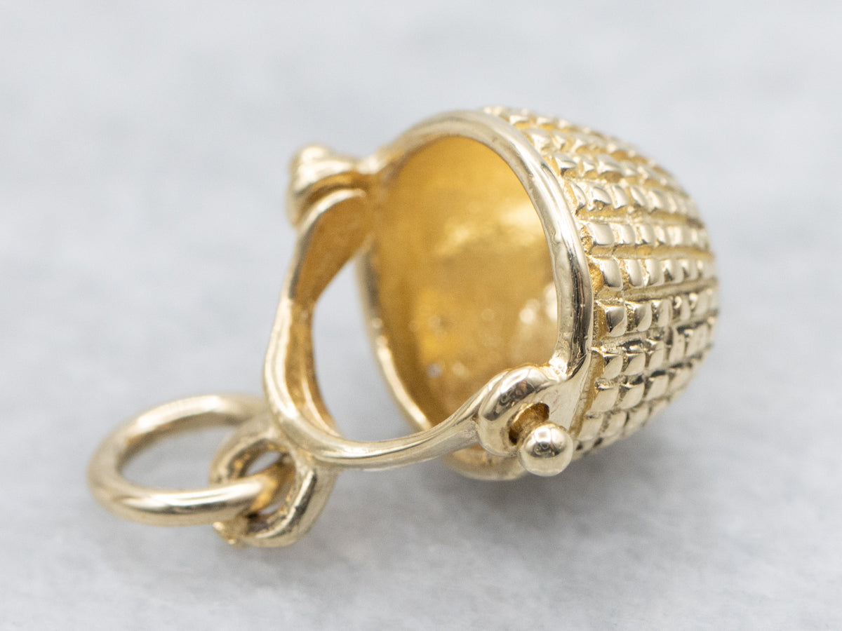 Mini Gold Nantucket Basket Gold Charm