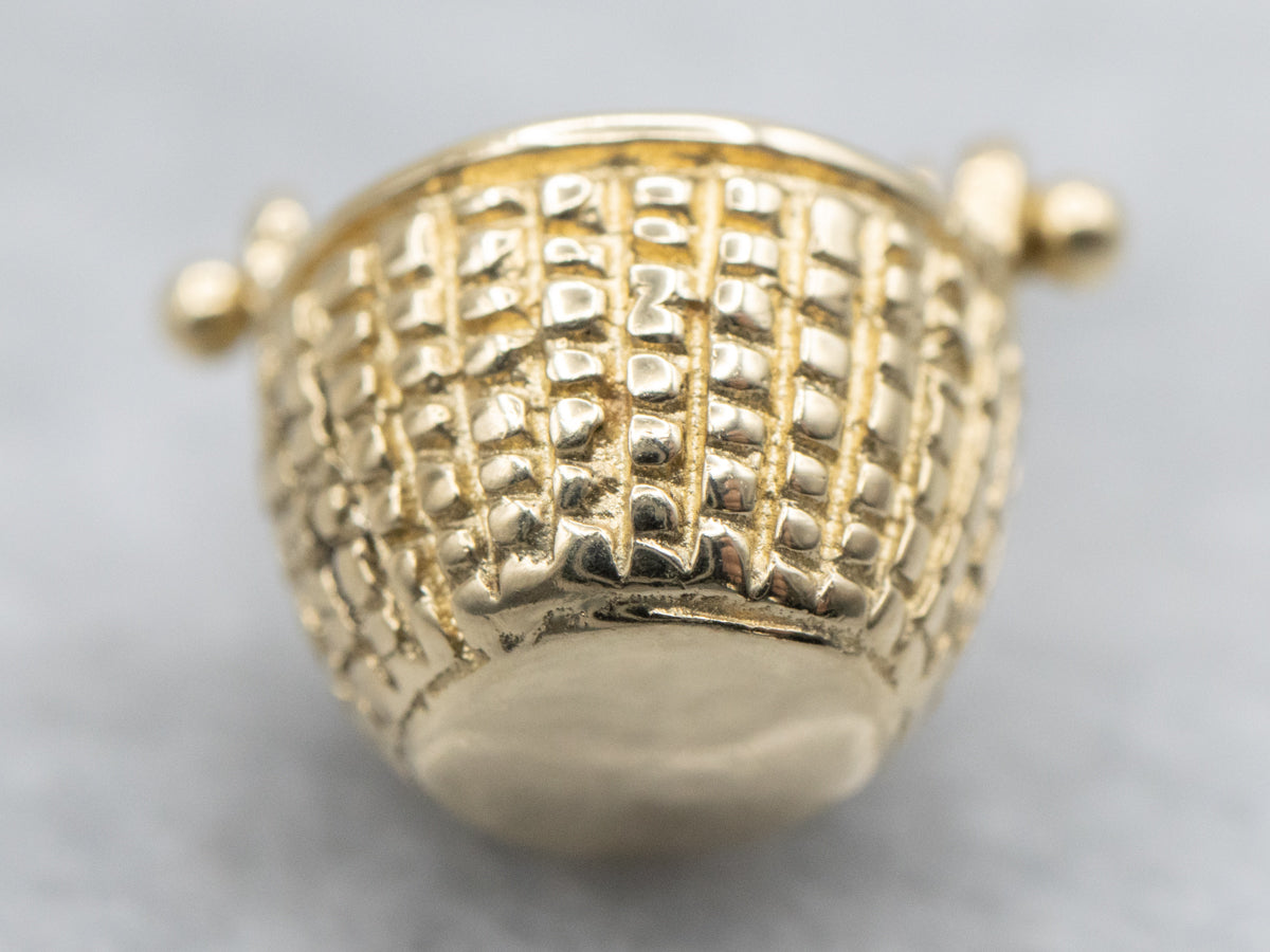 Mini Gold Nantucket Basket Gold Charm