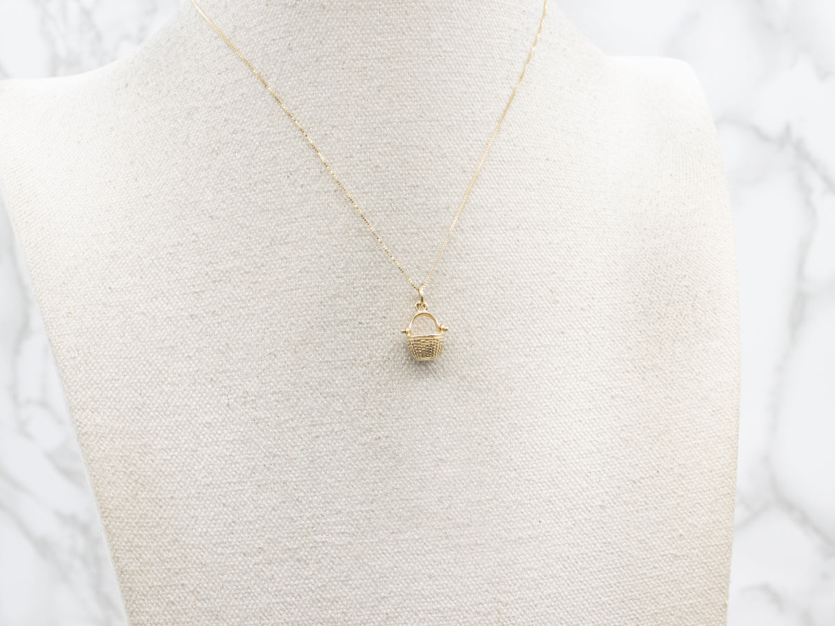 Mini Gold Nantucket Basket Gold Charm