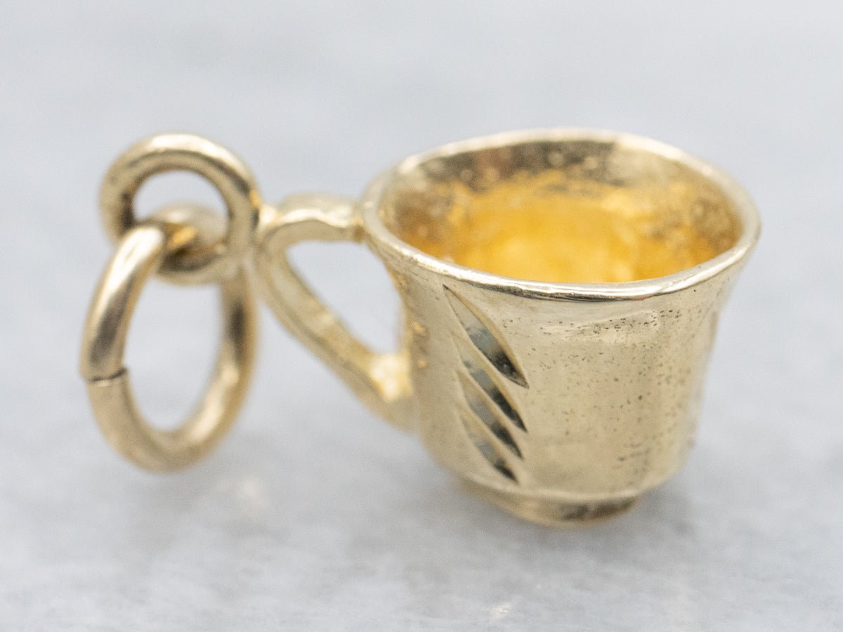 Vintage Gold Teacup Charm