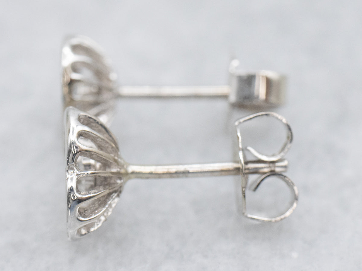 Diamond Heart Shaped Stud Earrings