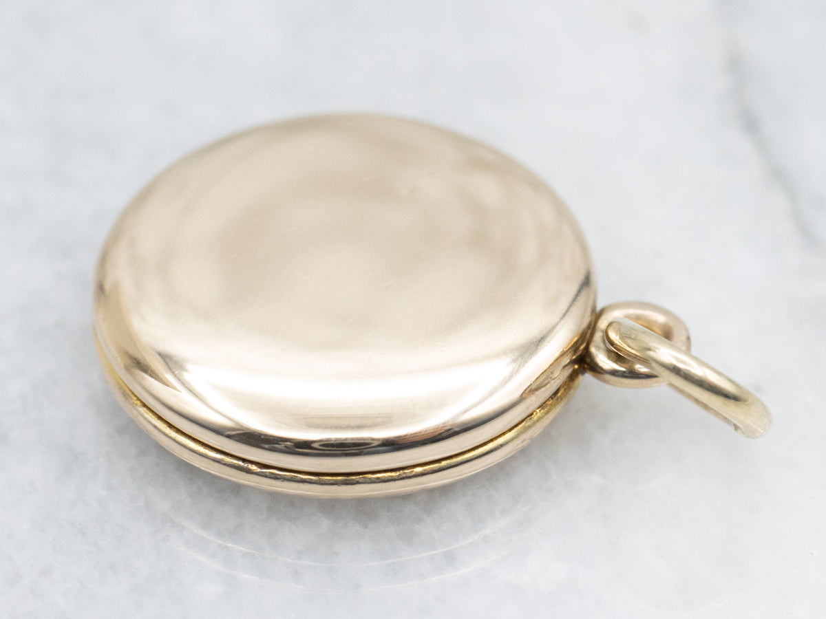 Sweet Antique Circle Locket with "JMS" Monogram