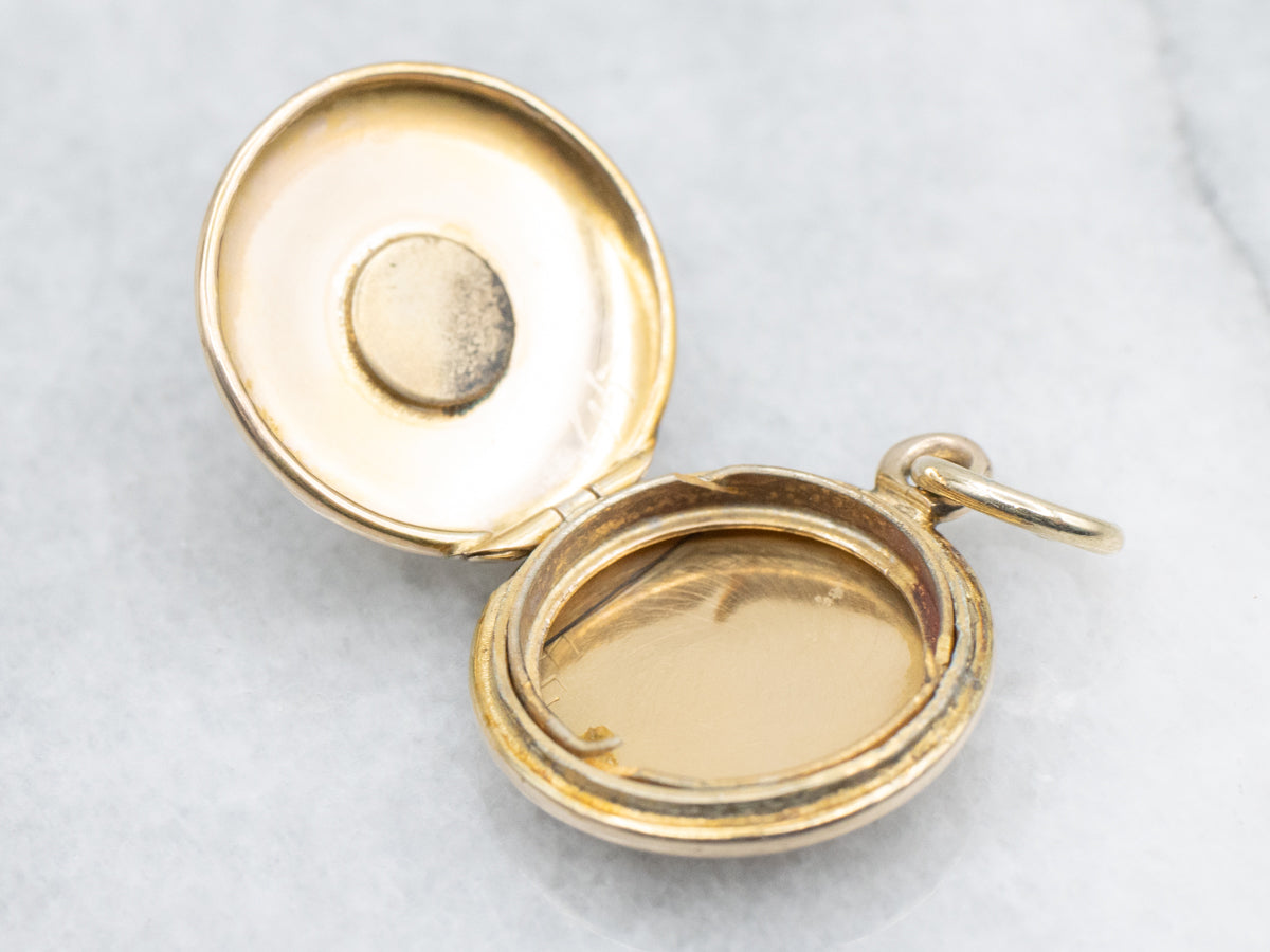 Sweet Antique Circle Locket with "JMS" Monogram