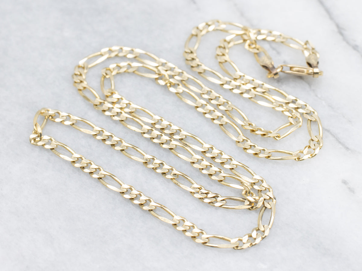 Polished Gold Figaro-Link Chain