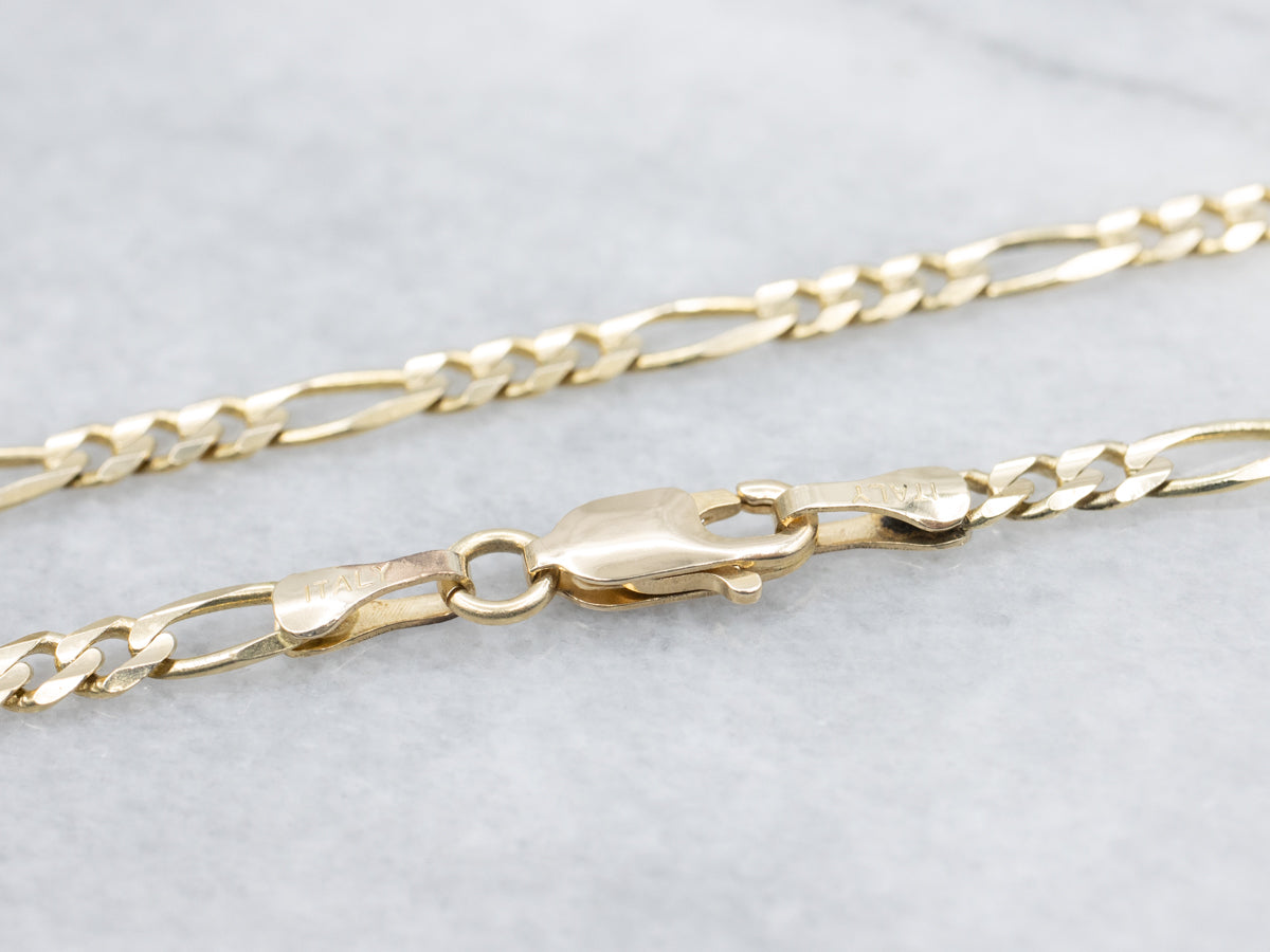 Polished Gold Figaro-Link Chain