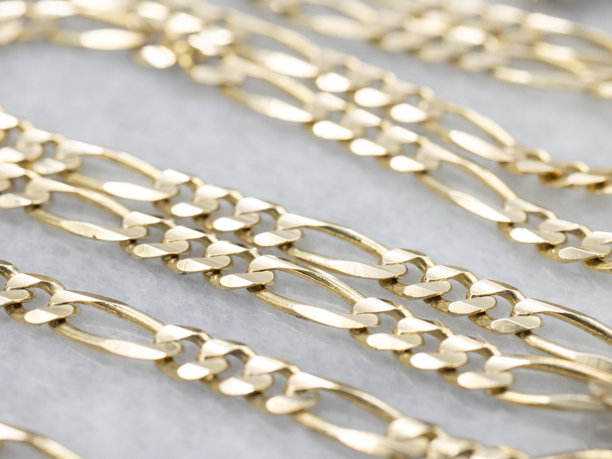 Polished Gold Figaro-Link Chain