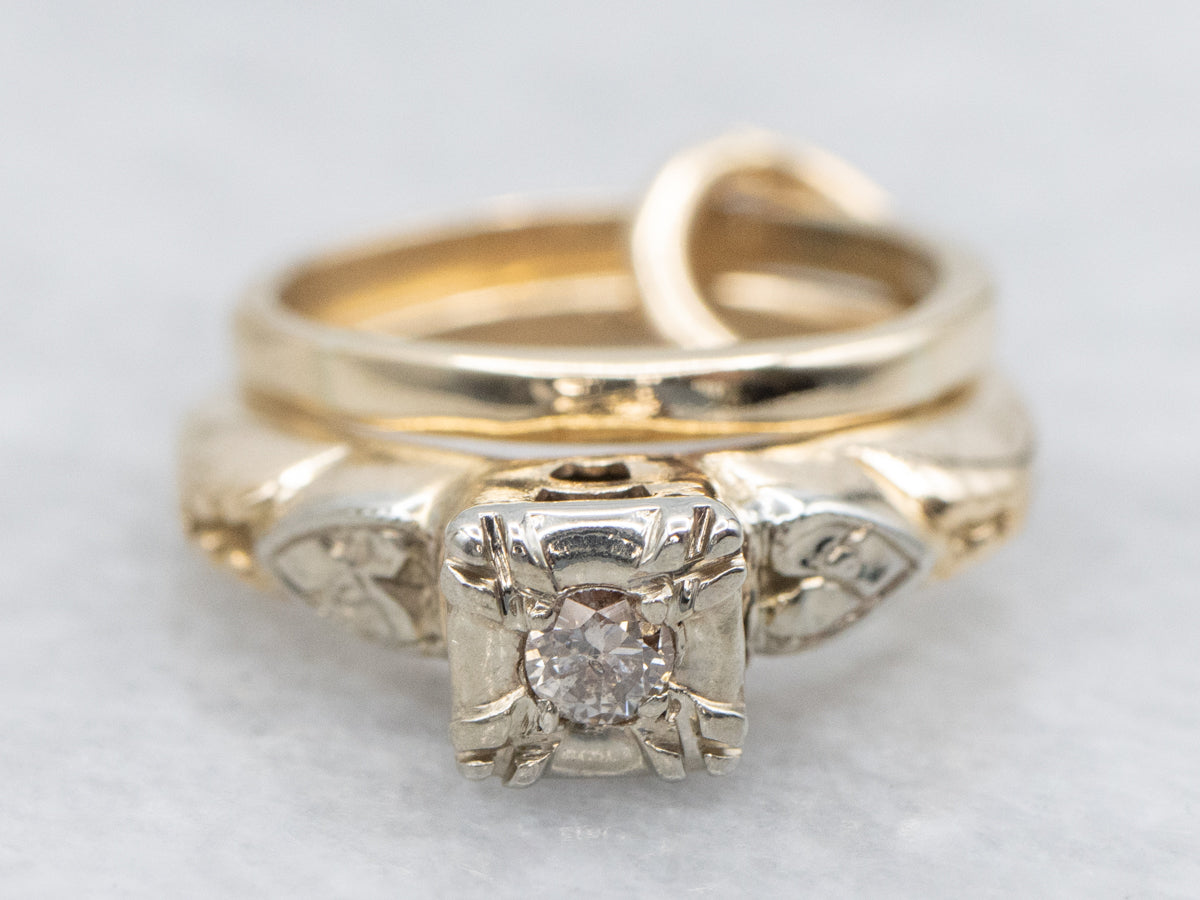 Vintage Diamond Engagement and Wedding Ring Charm