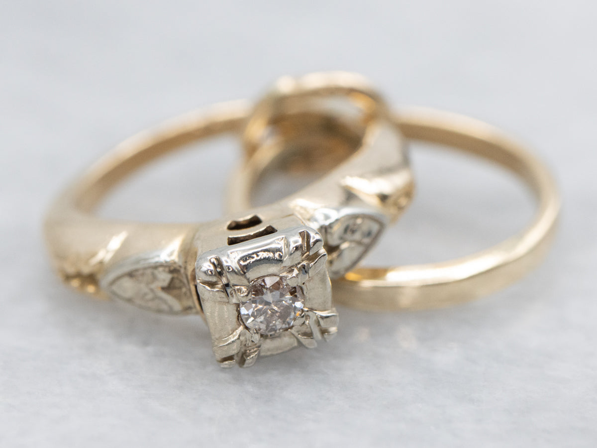 Vintage Diamond Engagement and Wedding Ring Charm