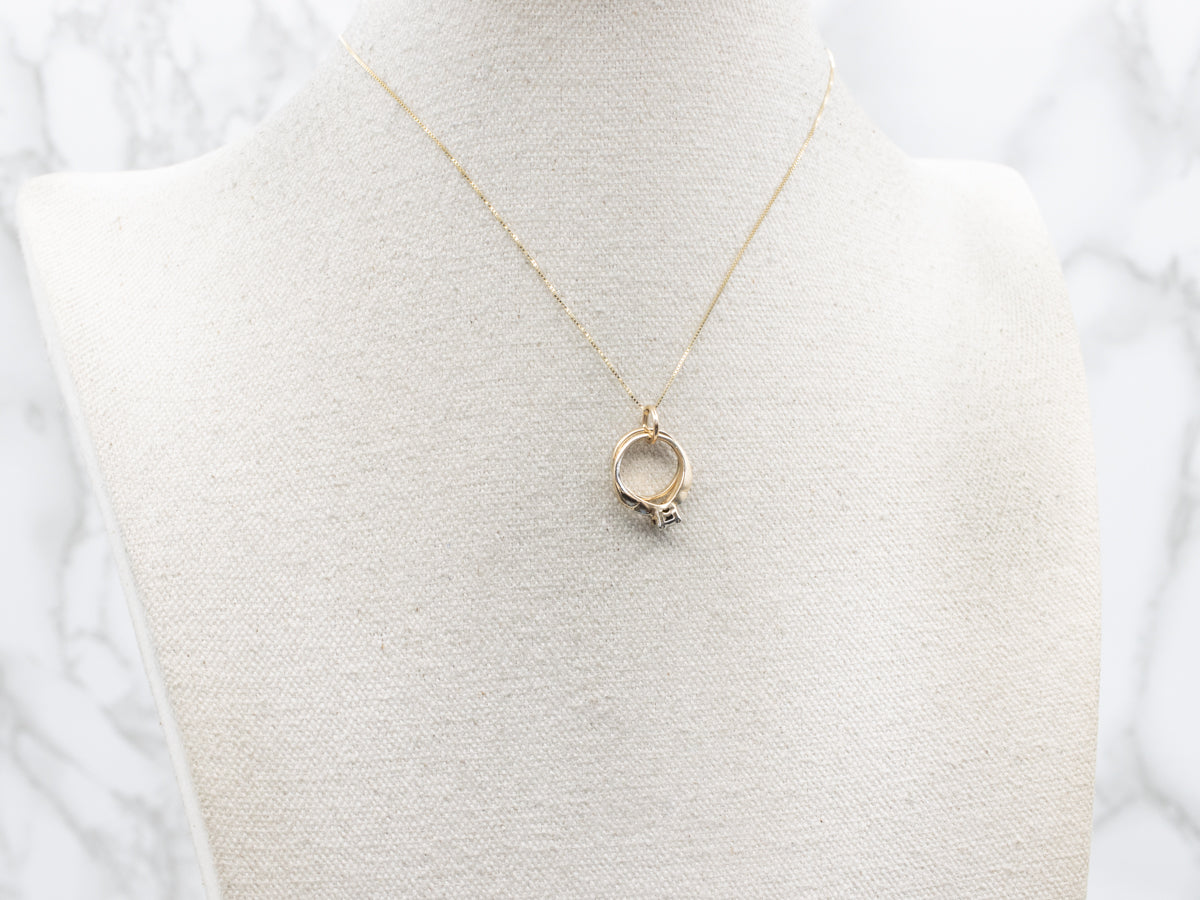 Vintage Diamond Engagement and Wedding Ring Charm