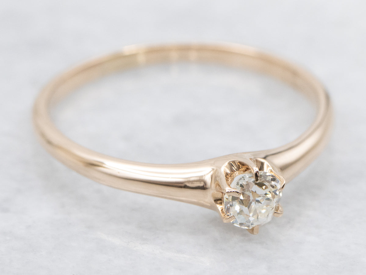 Old Mine Cut Diamond Engagement Ring