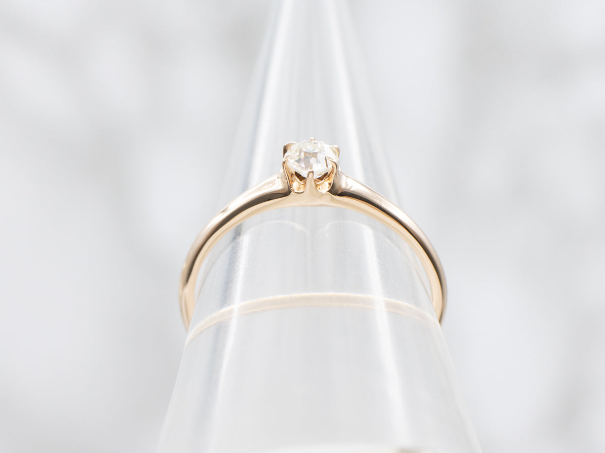 Old Mine Cut Diamond Engagement Ring