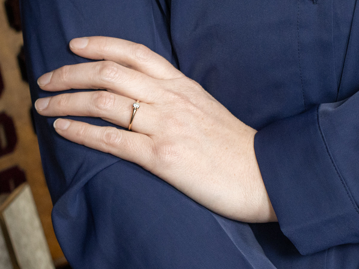 Old Mine Cut Diamond Engagement Ring