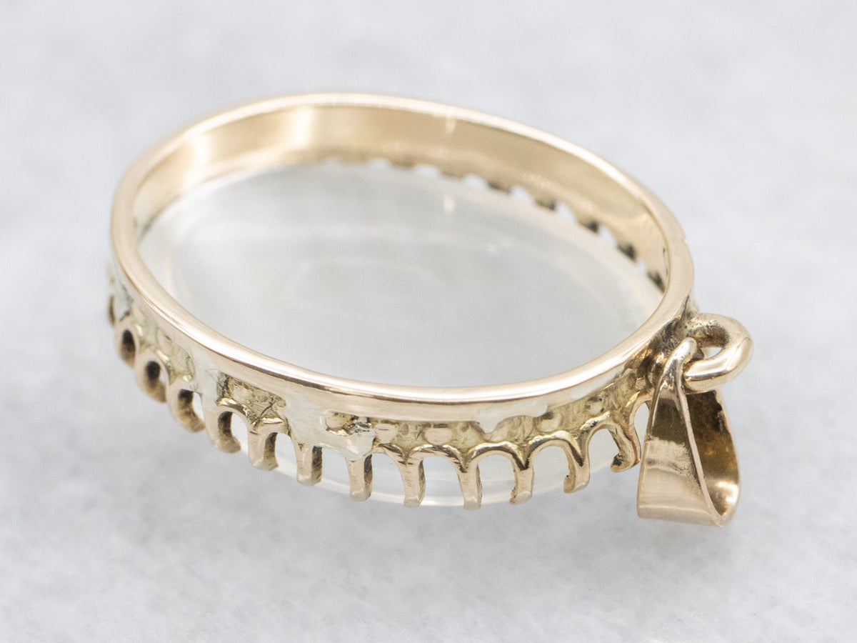 Moonstone and Gold Cabochon Pendant