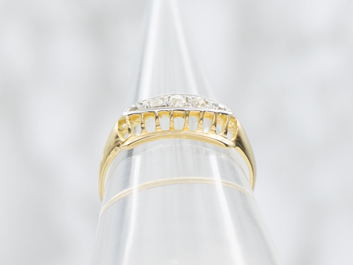 Antique Two-Tone Old Mine Cut Diamond Ring