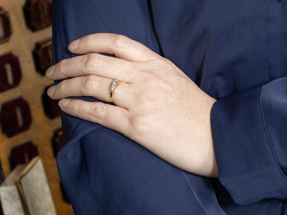 Antique Two-Tone Old Mine Cut Diamond Ring