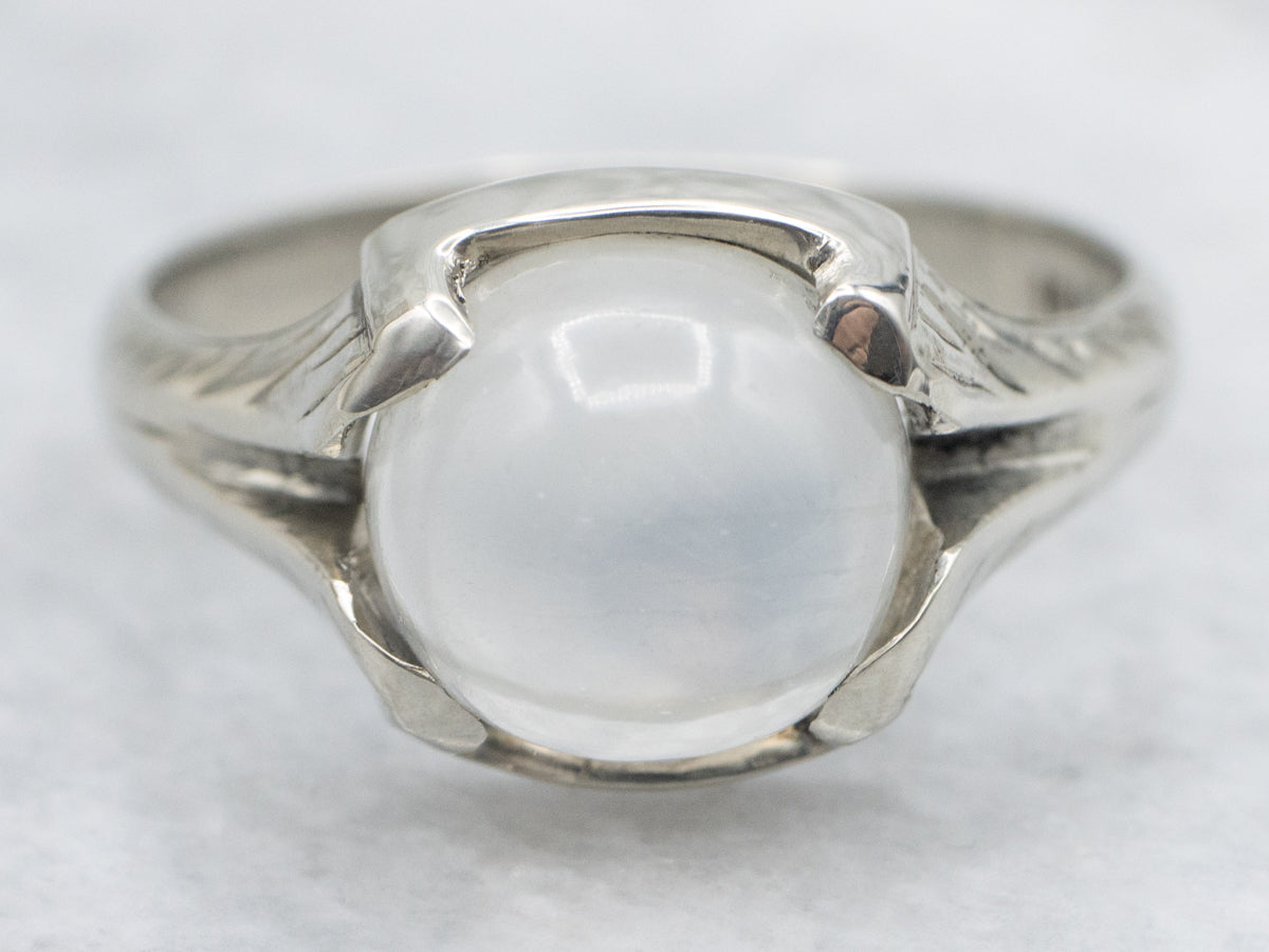 Antique Gold Moonstone Solitaire Ring