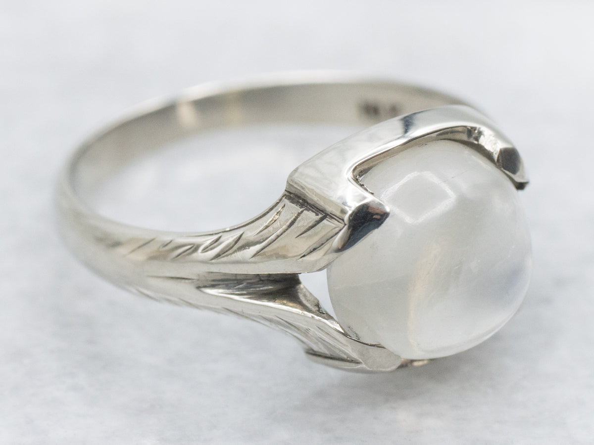 Antique Gold Moonstone Solitaire Ring