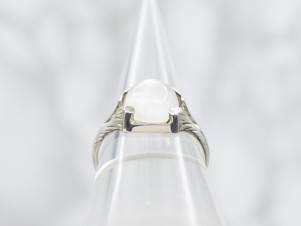 Antique Gold Moonstone Solitaire Ring