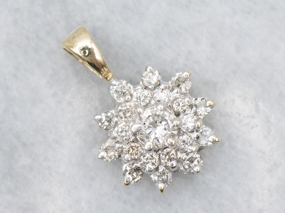 Glittering Diamond Cluster Pendant