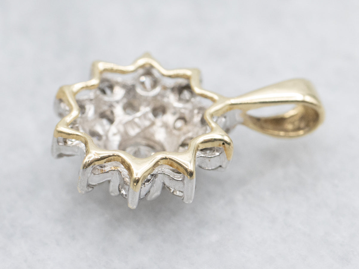 Glittering Diamond Cluster Pendant