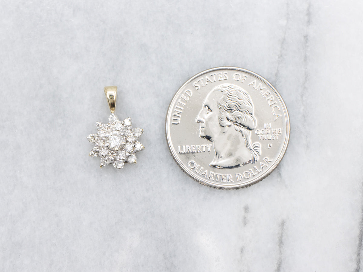 Glittering Diamond Cluster Pendant