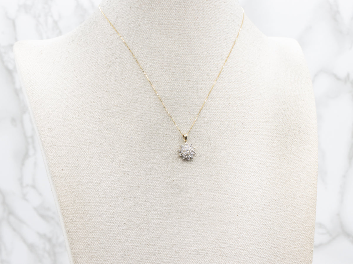 Glittering Diamond Cluster Pendant