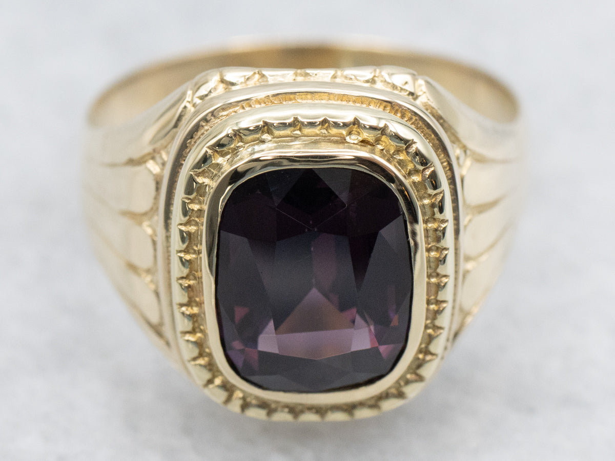 Vintage 1940s Men's Spinel Solitaire Ring