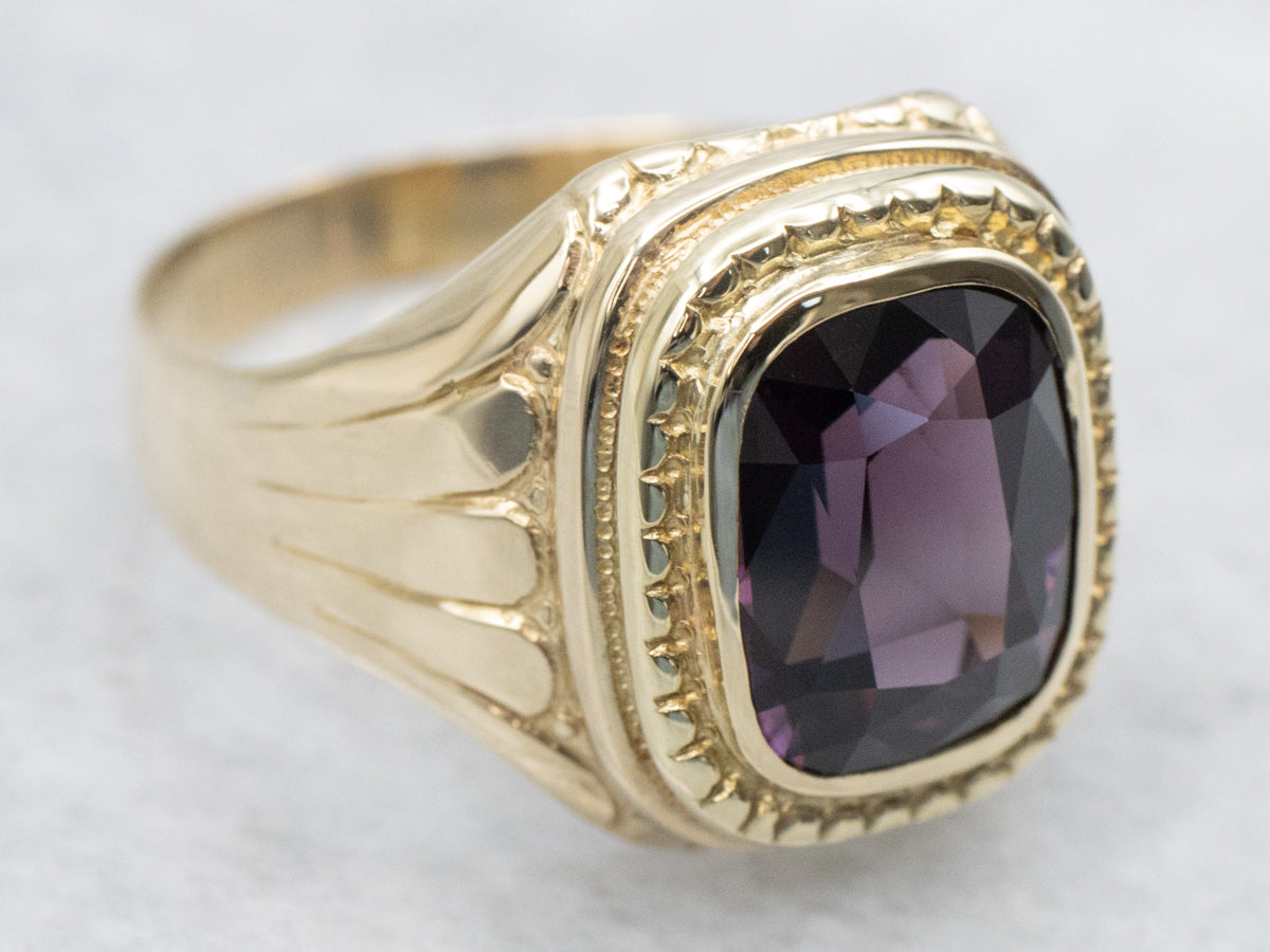 Vintage 1940s Men's Spinel Solitaire Ring