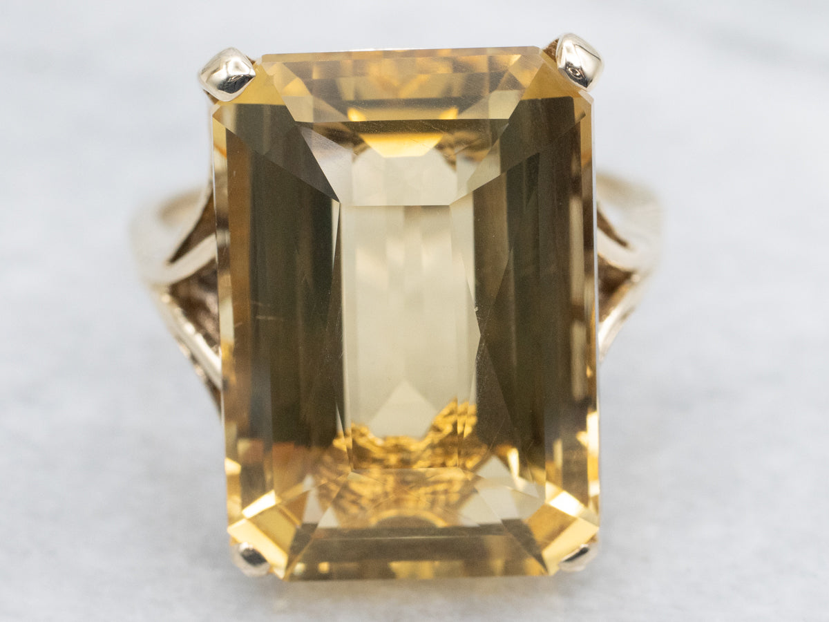 Yellow Gold Citrine Cocktail Ring
