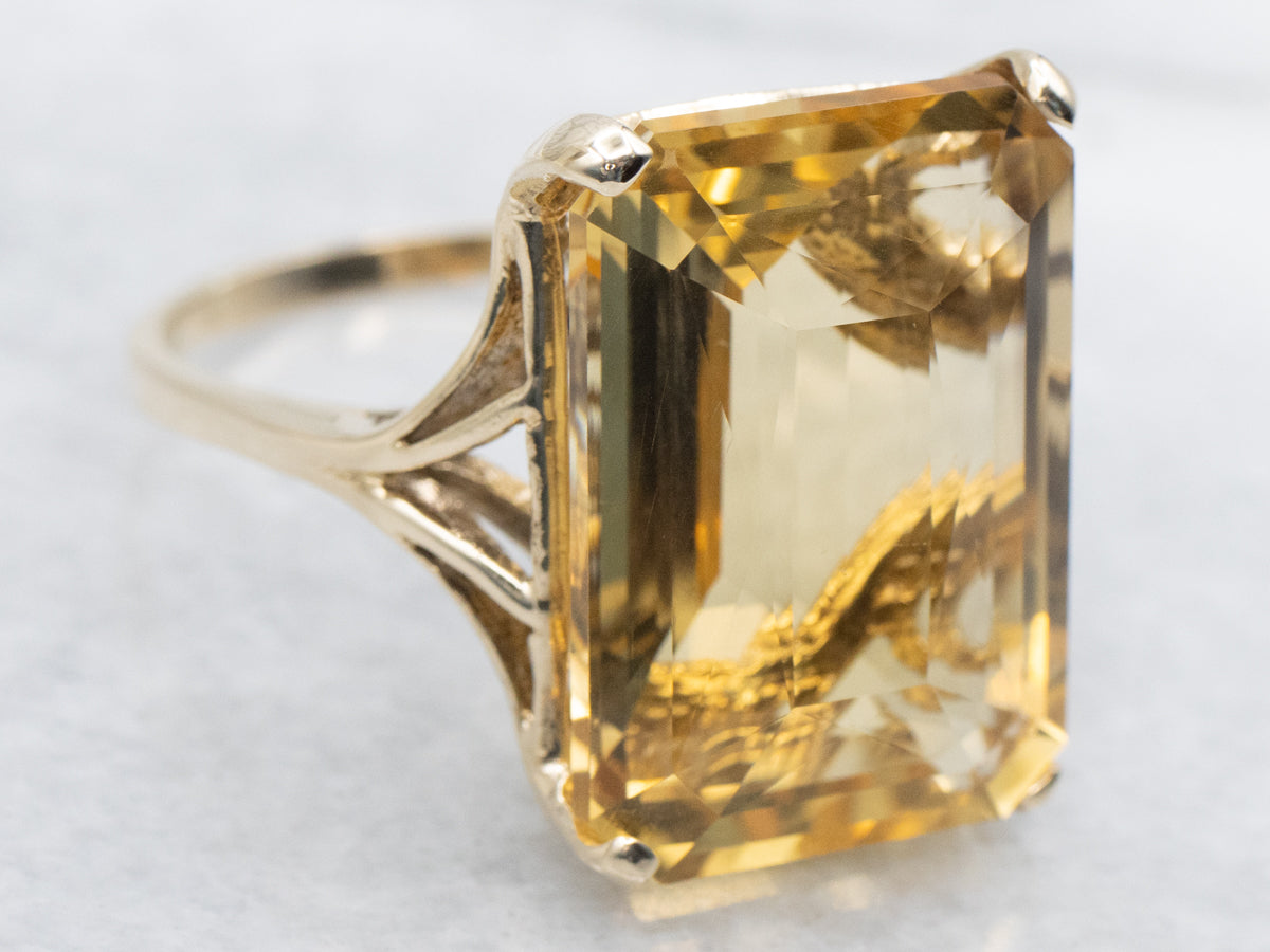 Yellow Gold Citrine Cocktail Ring