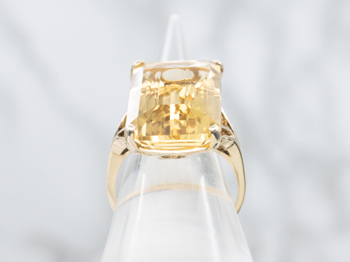 Yellow Gold Citrine Cocktail Ring