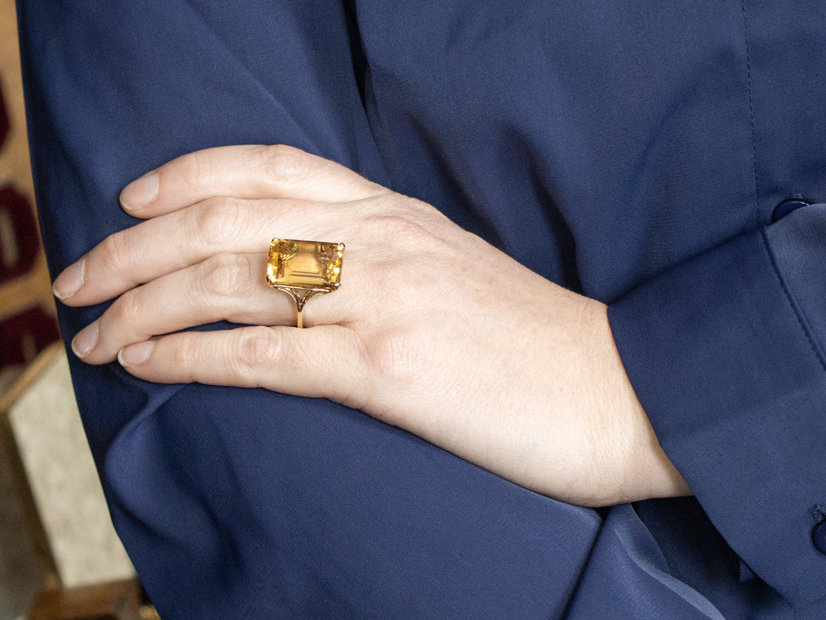 Yellow Gold Citrine Cocktail Ring