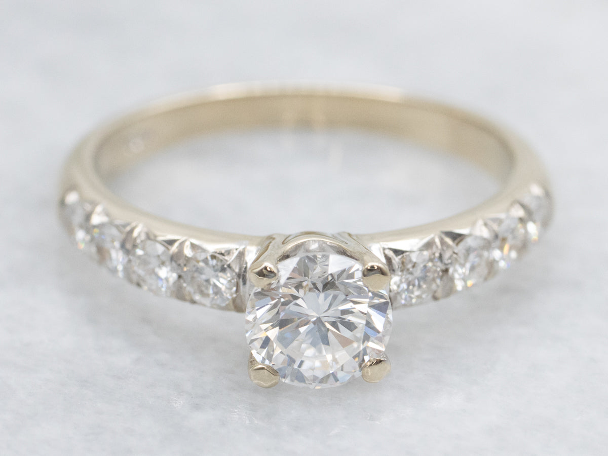 Modern Gold Brilliant Diamond Engagement Ring