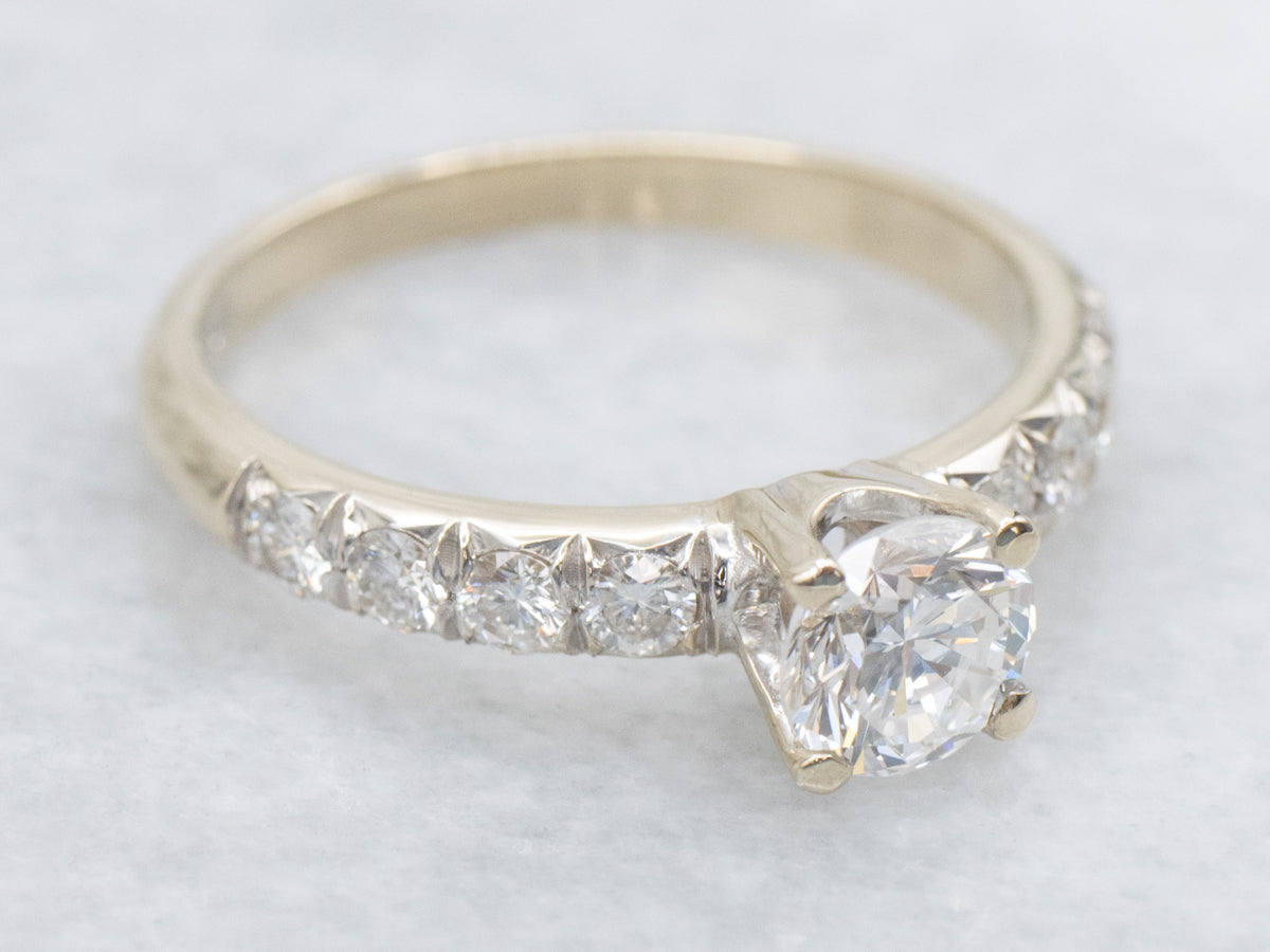 Modern Gold Brilliant Diamond Engagement Ring