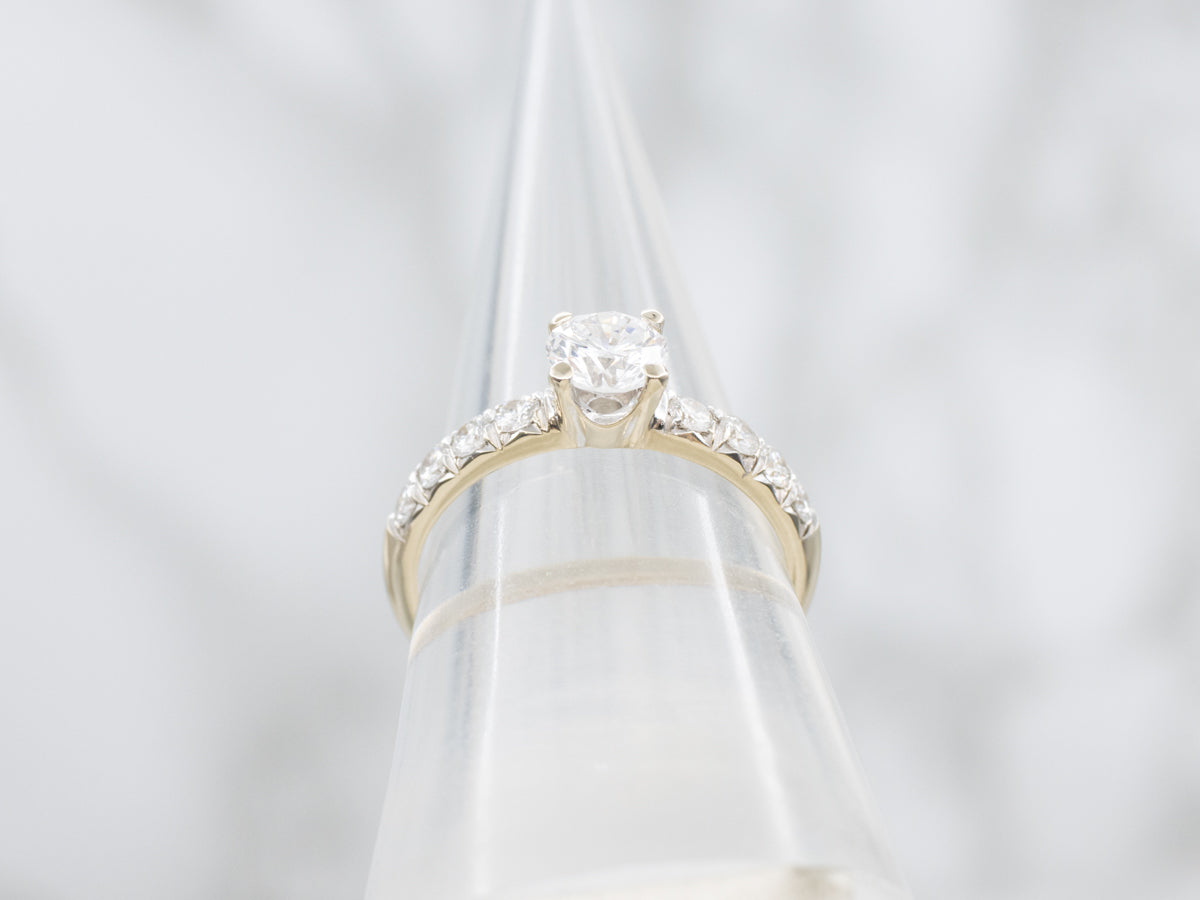 Modern Gold Brilliant Diamond Engagement Ring