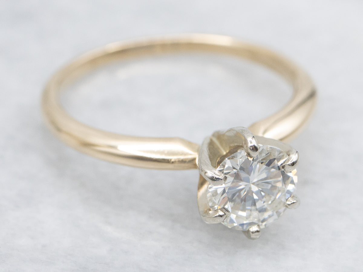 Two-Tone Solitaire Diamond Engagement Ring