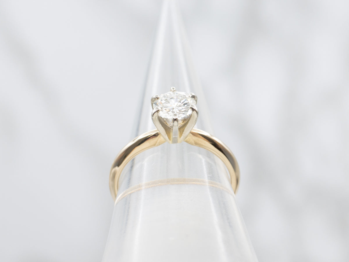 Two-Tone Solitaire Diamond Engagement Ring