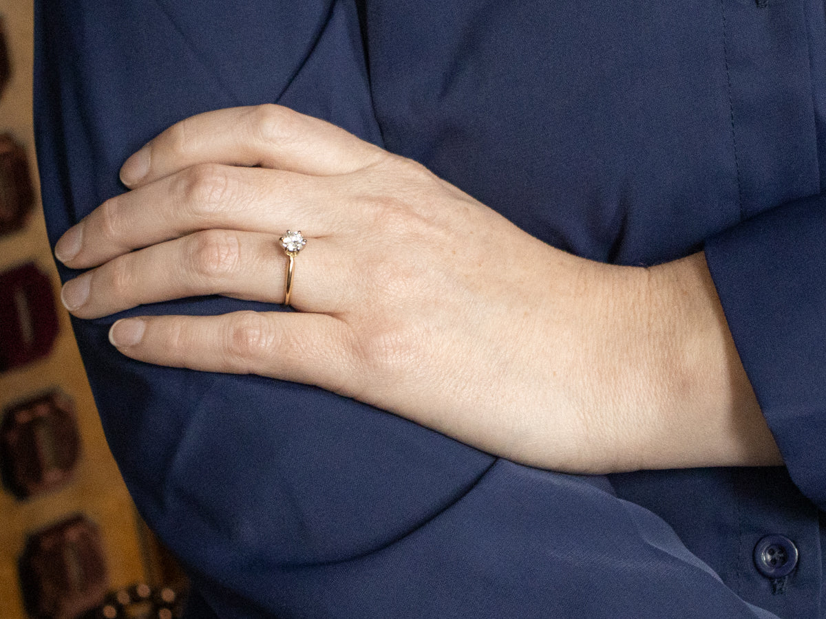 Two-Tone Solitaire Diamond Engagement Ring