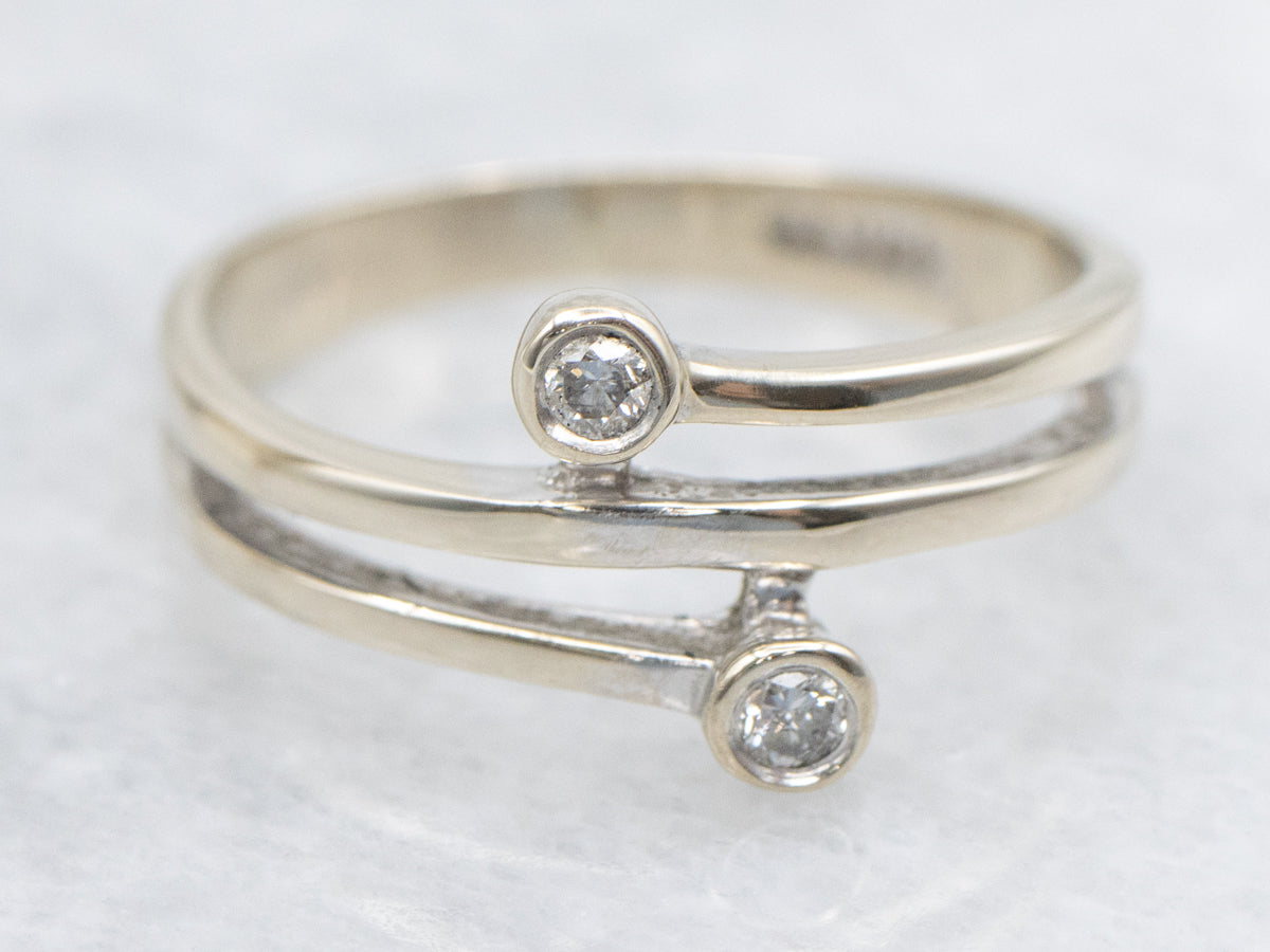 Bezel-Set Diamond Bypass Band