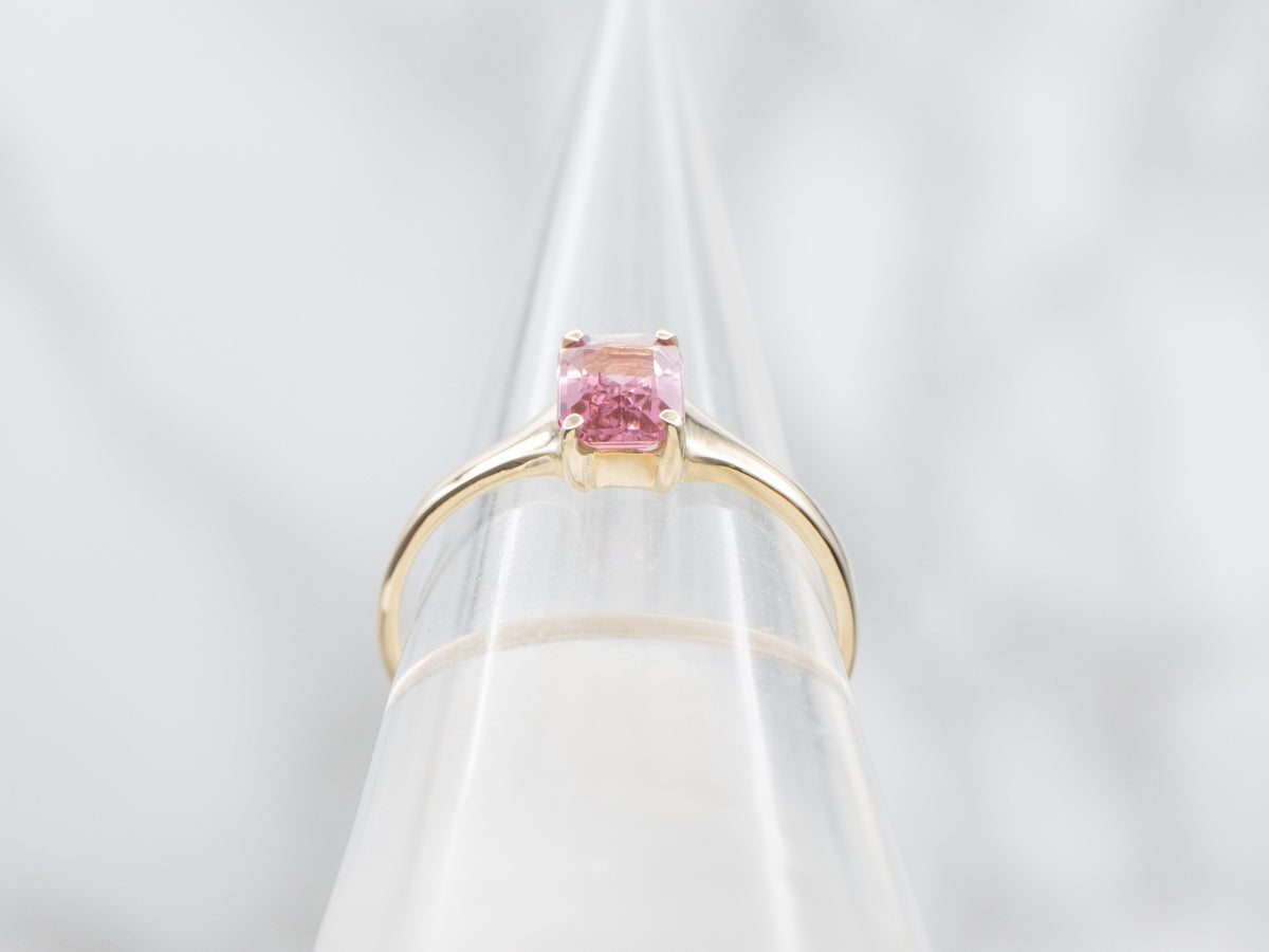 Cherry Blossom Pink Tourmaline Solitaire Ring