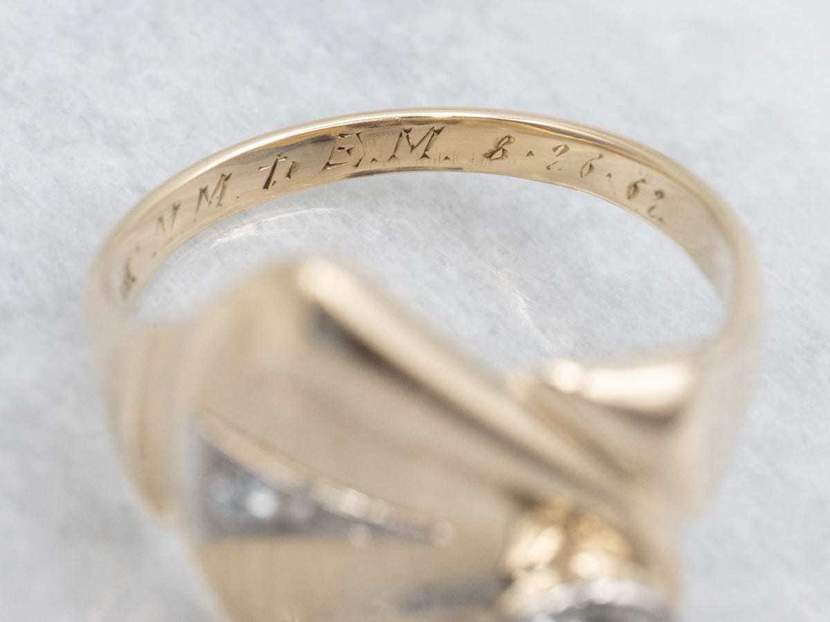 Mid-Century European Cut Diamond Ring