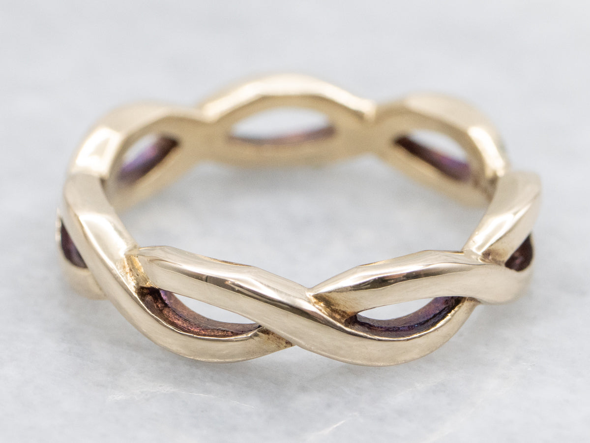 Twisting Polished Gold Band