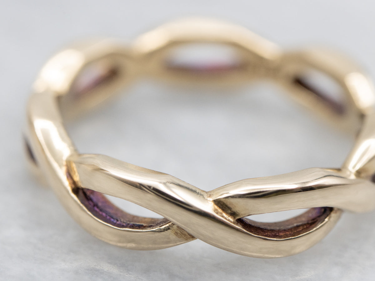 Twisting Polished Gold Band