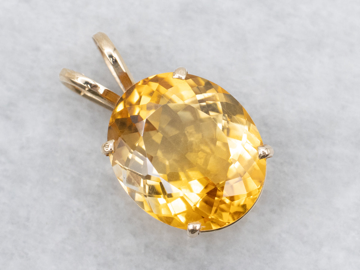 Sunshine Citrine and Gold Pendant