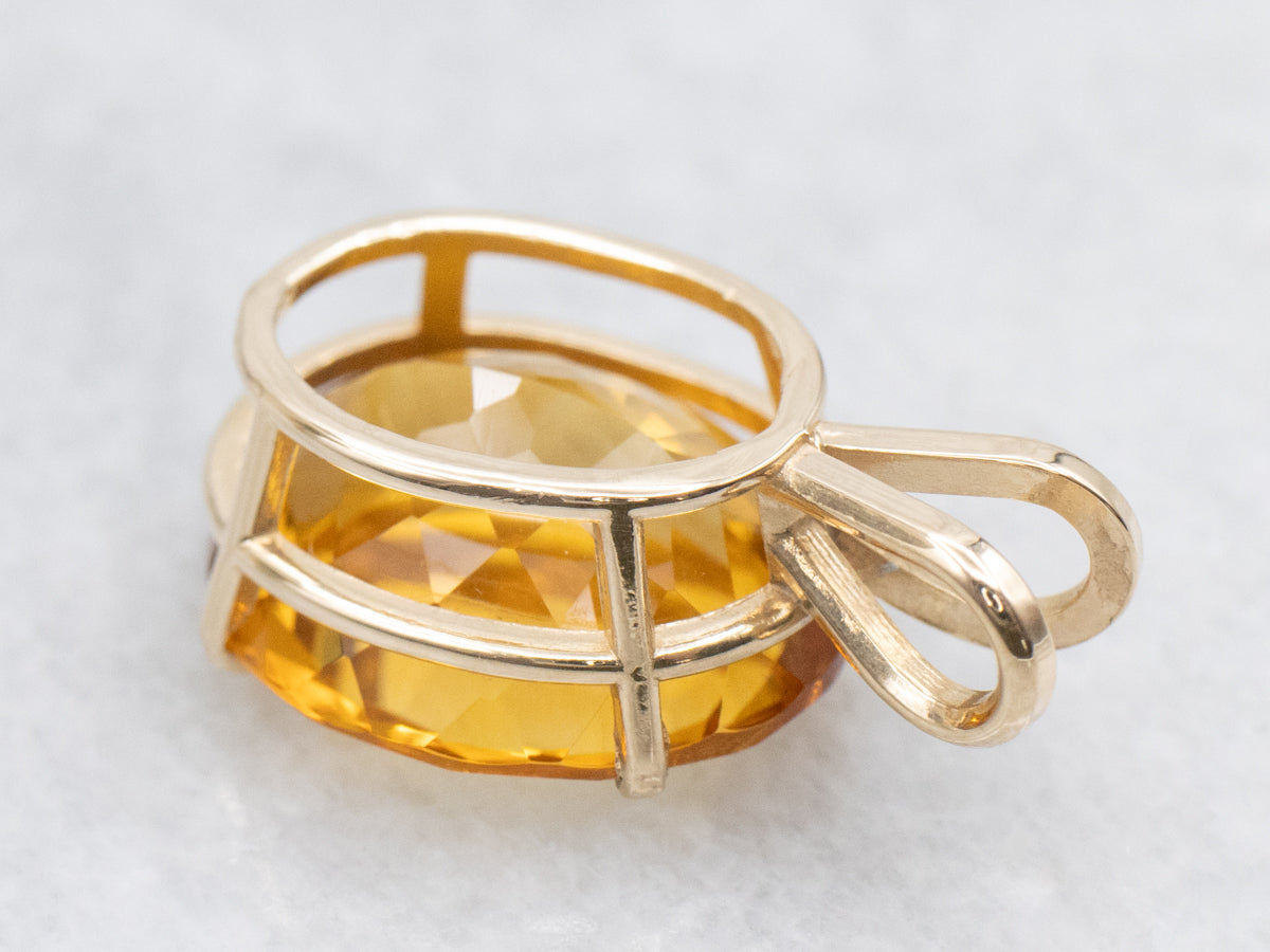 Sunshine Citrine and Gold Pendant